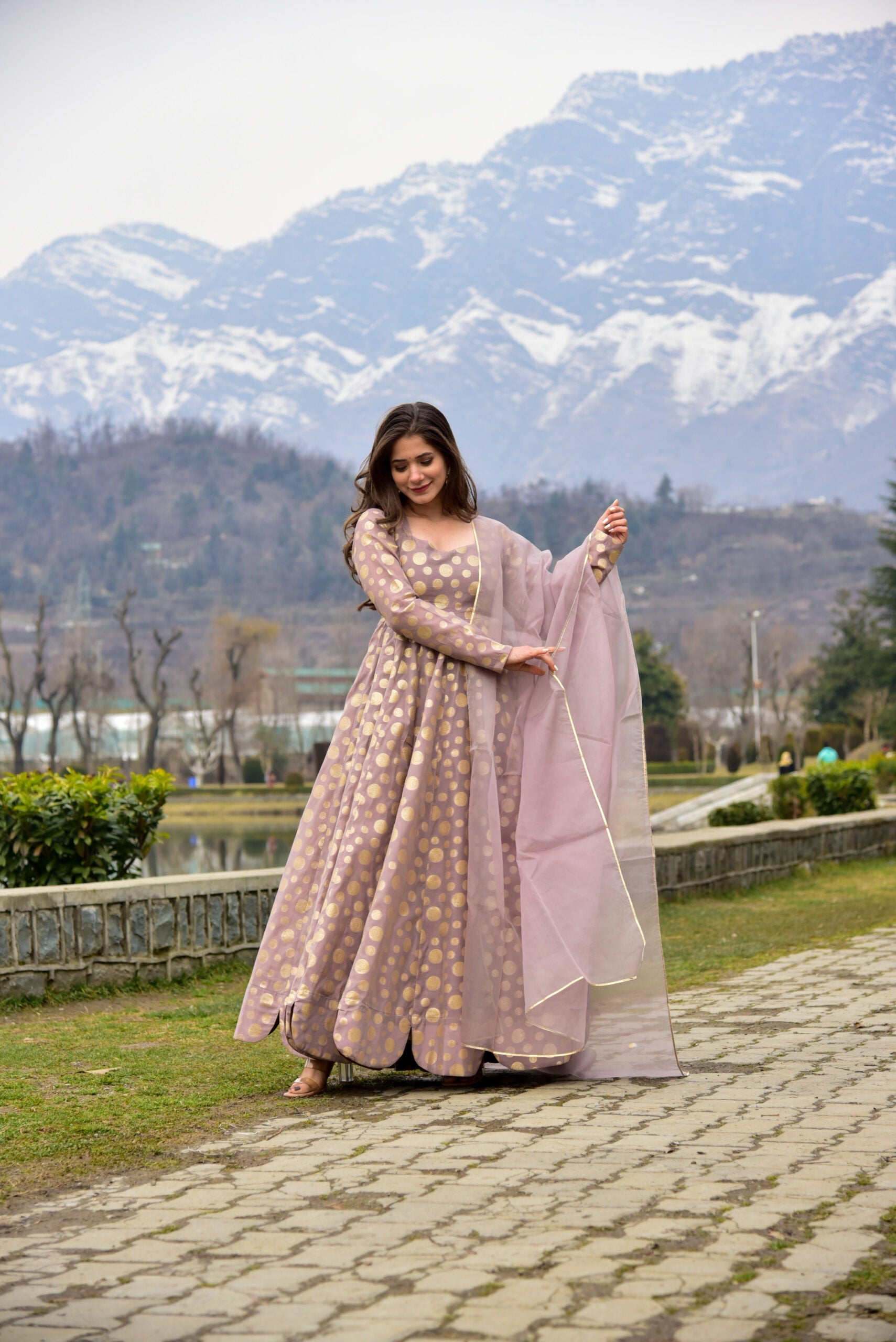 armina pastel chanderi maxi set