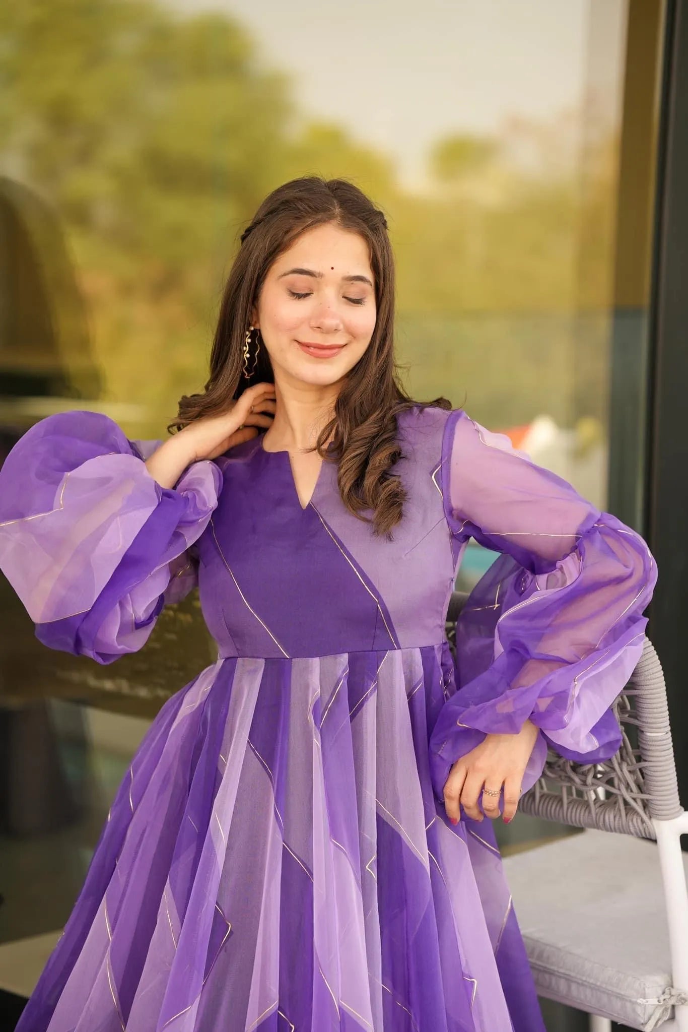 Aniya purple organza dress