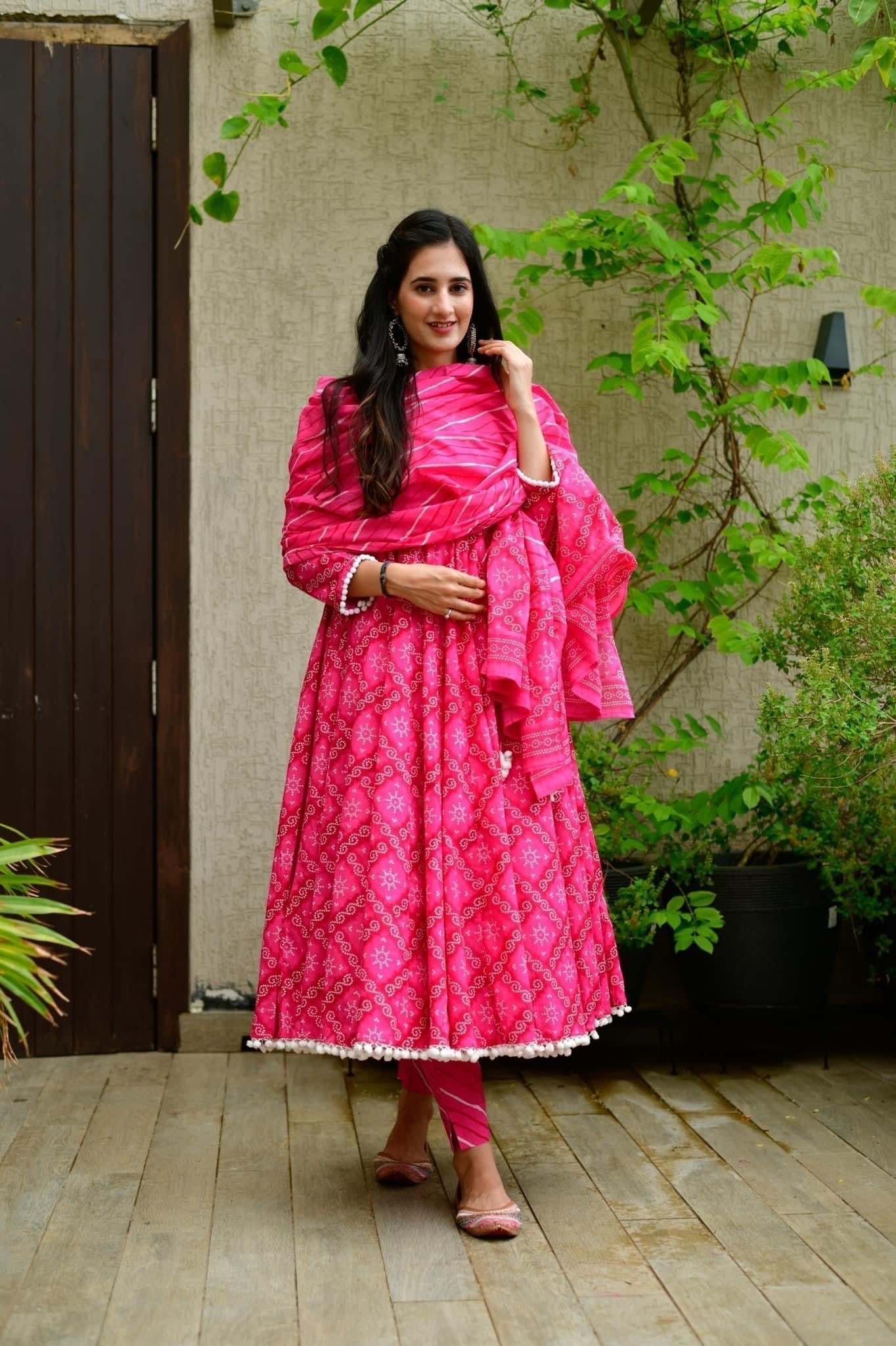 Amara pink pompom suit set