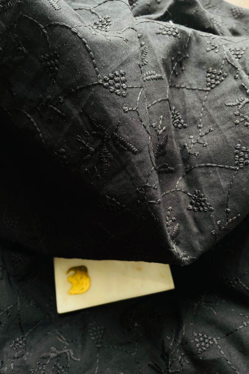 BLACK EMBROIDERED ANARKALI MAXI DRESS