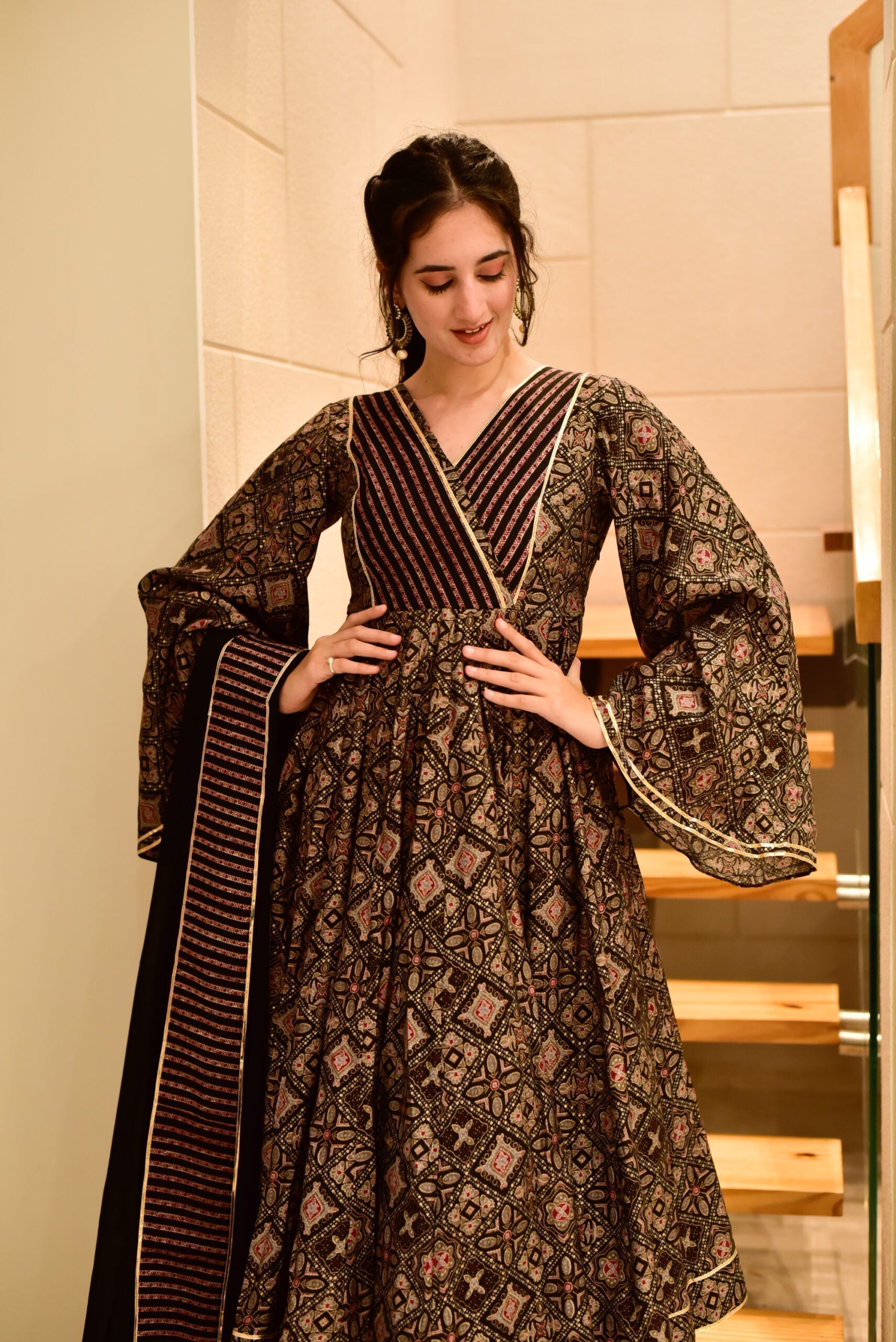 gurleen muslin black suit set