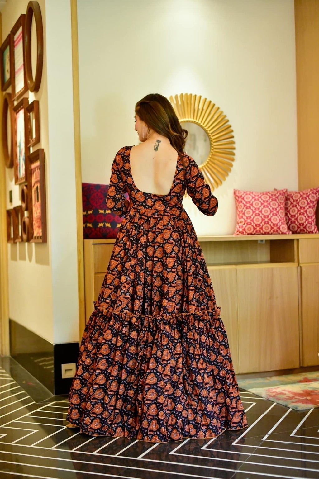 Aurelia black floral dress